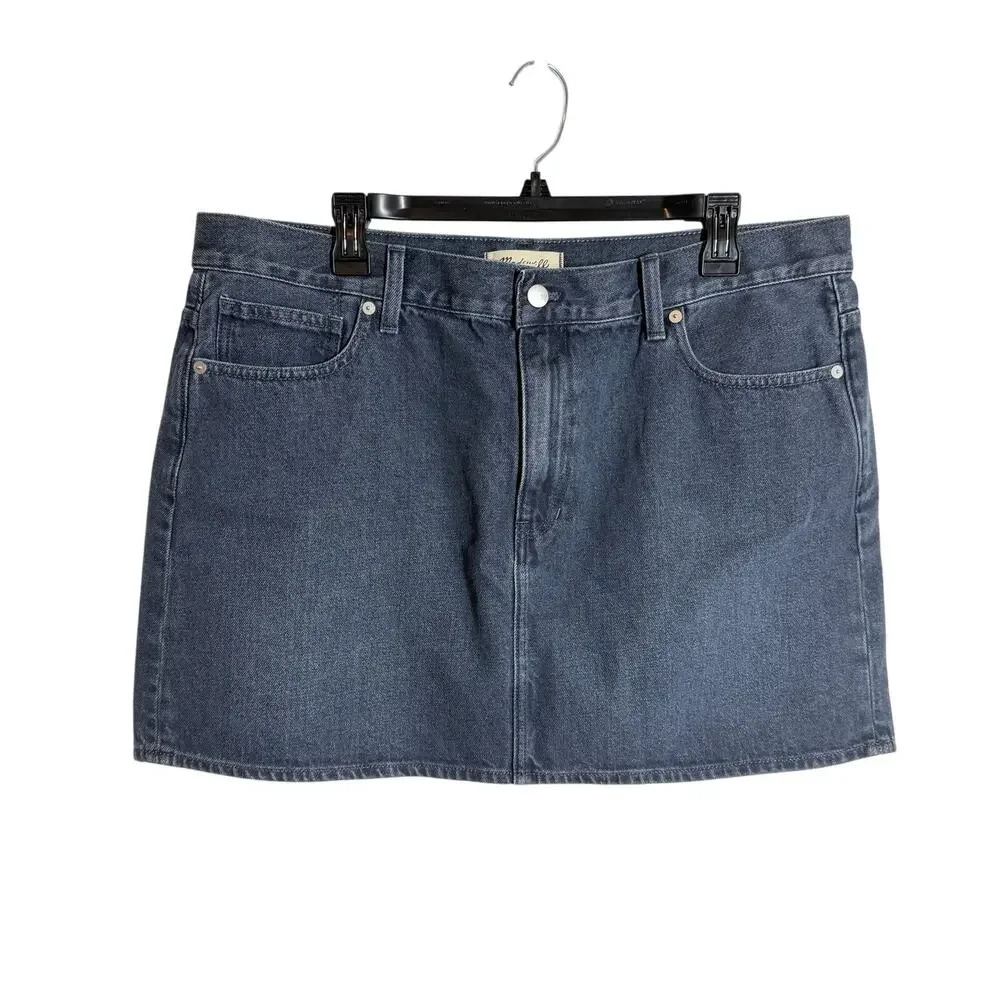 90s vintage style Madewell Denim Mini Skirt Hodgeman Wash size 32 NWT cotton - Picture 5 of 10